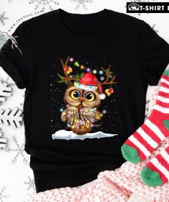 Owl Reindeer With Light Christmas Ornament T-Shirt