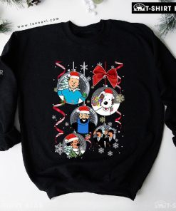 Tintin Snowy Dupond Dupont Captain Haddock Professor Calculus Christmas Sweatshirt