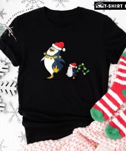 Funny Penguins With Santa Hats for Christmas T-Shirt