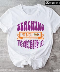 Beaching Not Teaching Palm Tree Book Teacher Summer Vacation T-Shirt