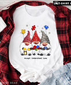 Accept Understand Love Plush Gnome Autism Awareness Christmas T-Shirt