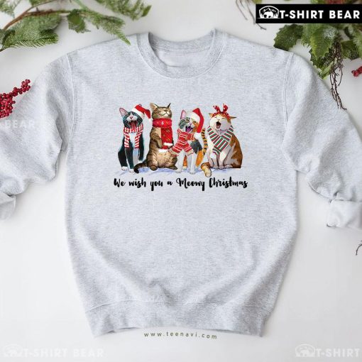 We Wish You A Meowy Christmas Cat Lover Santa Claus Sweatshirt