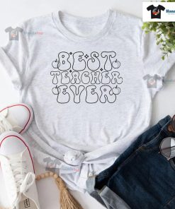 Best Teacher Ever Apple Back To School T-Shirt - White Tee