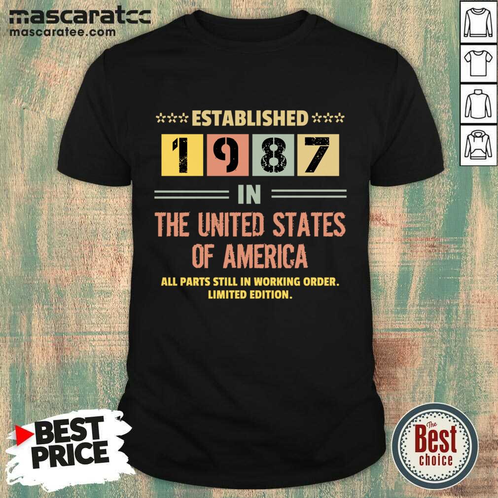 Established 1987 In The United States Of America Shirt Established 1987 In The United States Of America Shirt