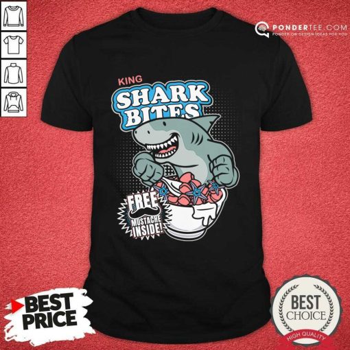 King Shark Bites Free Mustache Inside Shirt