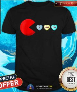 Pacman I Love You Heart Valentine's Day T-shirt - Design By Togethertee.com