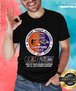 Baltimore Ravens 2023 AFC North Division And 2023 AL East Division Champion T-Shirt