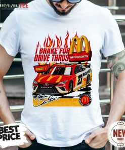 23XI Racing White Bubba Wallace McDonald's Drive Thru T-shirt