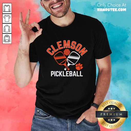 Clemson Tigers Pickleball Crossed Paddles T-Shirt