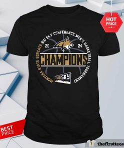 Montana State Bobcats 2024 Big Sky Men's Basketball Conference Tournament Champions T-Shirt