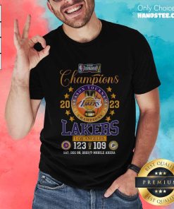 In-Season Tournament Champions 2023 Los Angeles Lakers 123 – 109 Indiana Pacers Sat, Dec 09, 2023 T-Mobile Arena Offficial T-Shirt