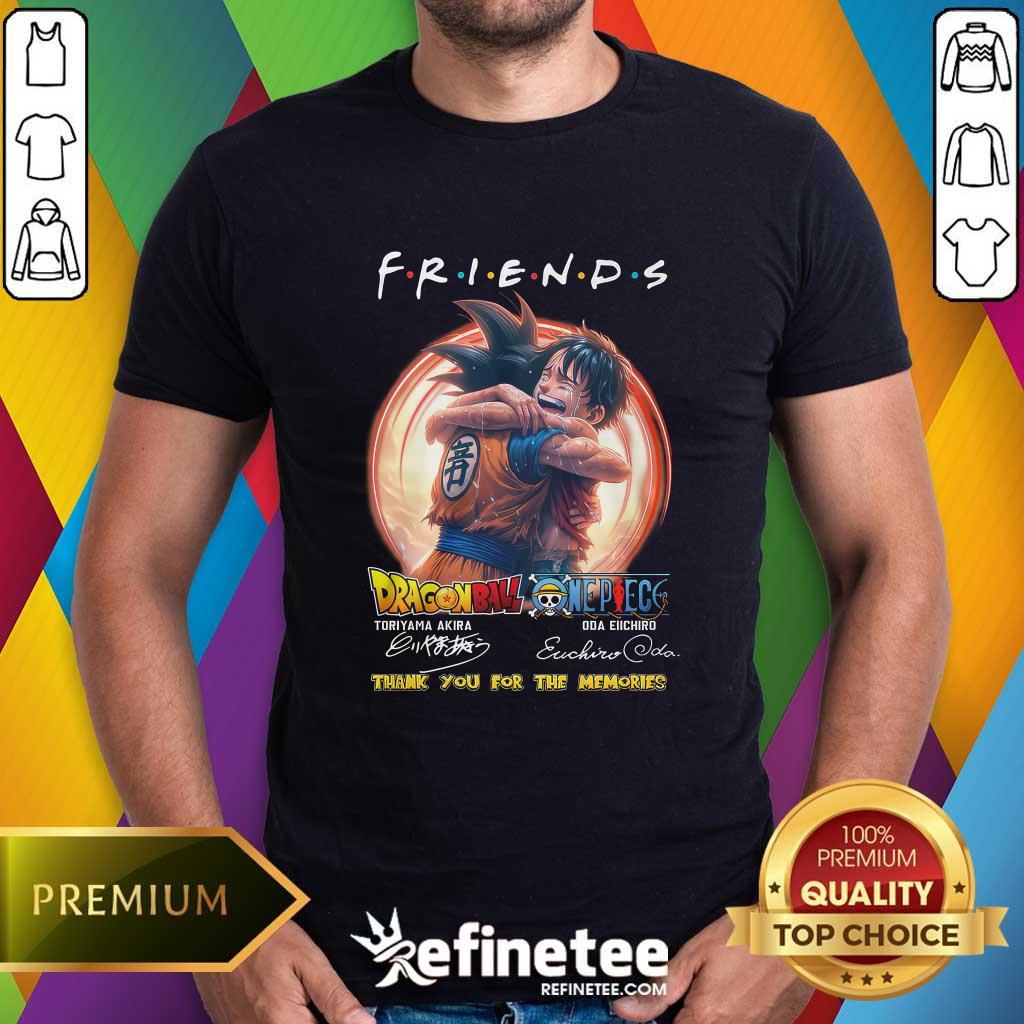 shirt Friends Dragon Ball Toriyama Akira And One Piece Oda Eiichiro Thank You For The Memories T-Shirt