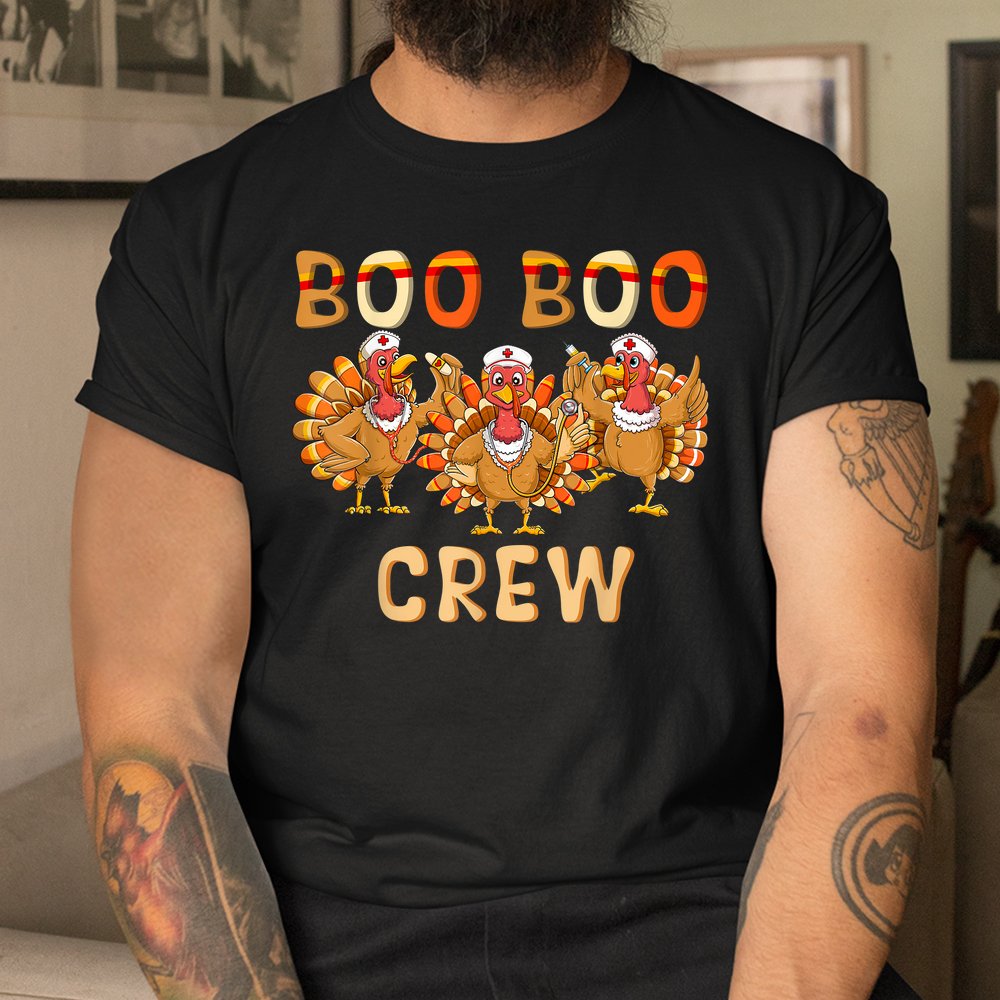 Boo Boo Crew Nurse Thanksgiving Matching Turkey Nurse Shirt
