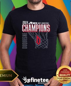 Duquesne Dukes 2024 A10 Men's Basketball Tournament Champions T-shirt