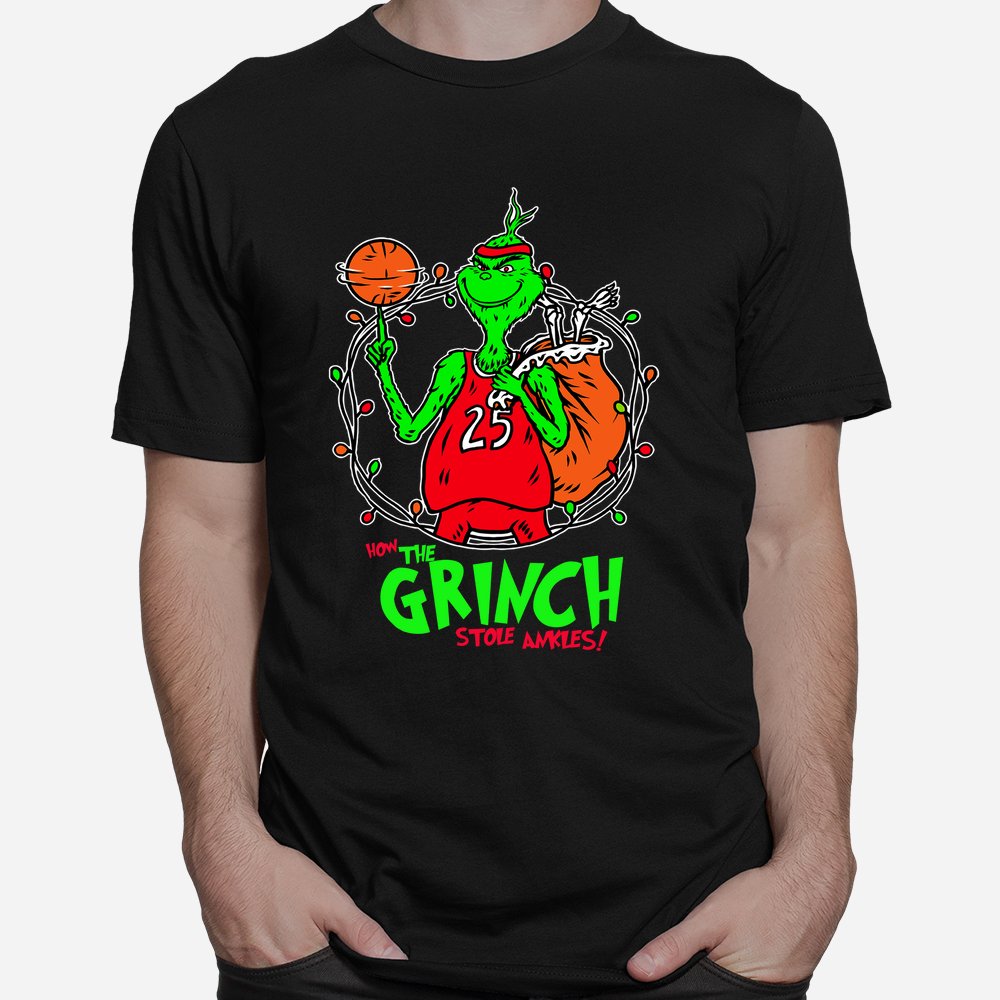 How The Grinch Stole Ankles Christmas Basketball Shirt