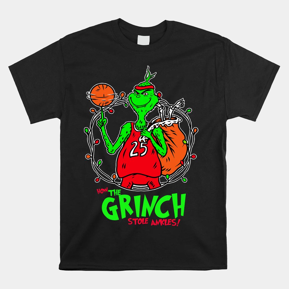 How The Grinch Stole Ankles Christmas Basketball Shirt