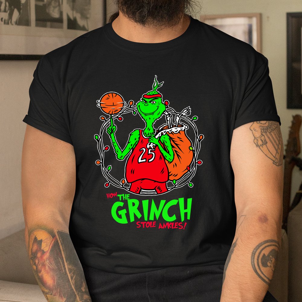 How The Grinch Stole Ankles Christmas Basketball Shirt