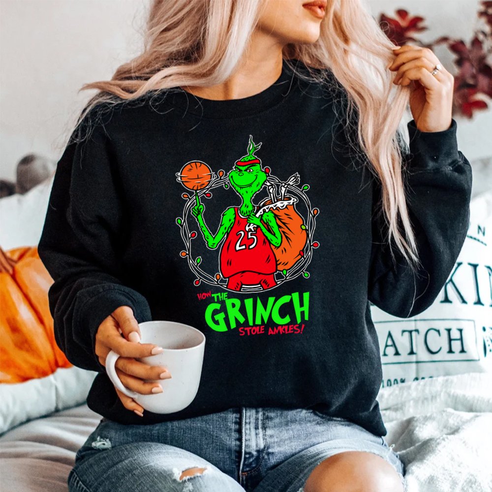 How The Grinch Stole Ankles Christmas Basketball Shirt