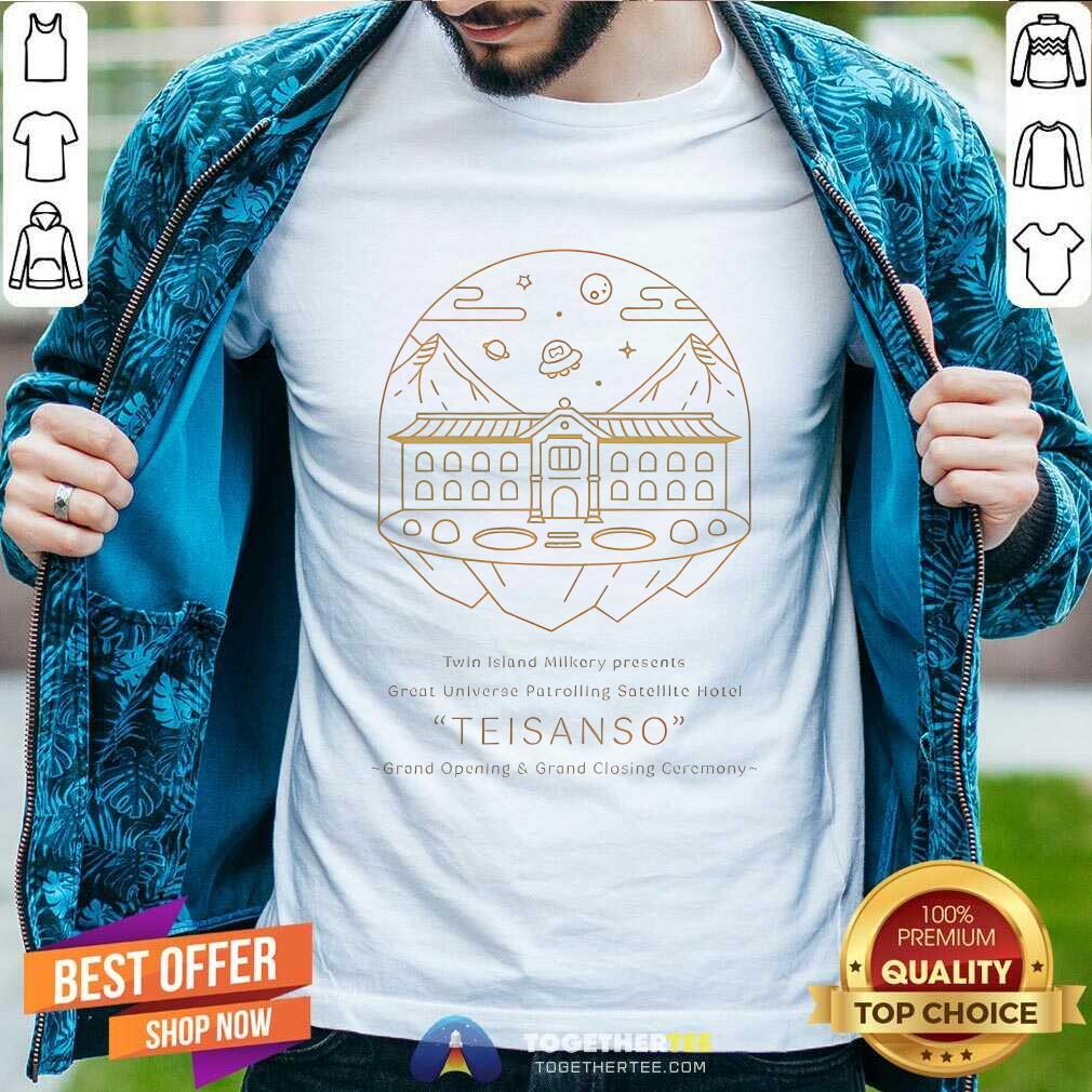 shirt TEISANSO Twin Islands Milkery Present Great Universe Patrolling Satellite Hotel T-shirt