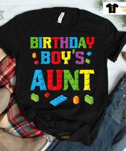 Master Builder Birthday Boy’s Aunt Building Bricks Blocks Shirt