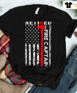 Retired Firefighter Fire Captain Retirement USA Flag Shirt
