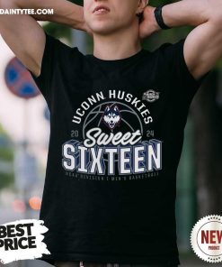 UConn Huskies 2024 NCAA Men's Basketball Tournament March Madness Sweet Sixteen Defensive Stance T-Shirt