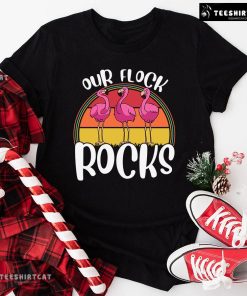 Our Flock Rocks Pink Flamingo T-Shirt