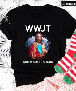 WWJT What Would Jesus Throw Funny Disc Golf T-Shirt