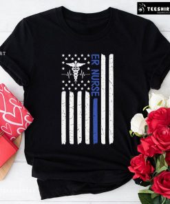 ER Nurse American Flag Caduceus T-Shirt