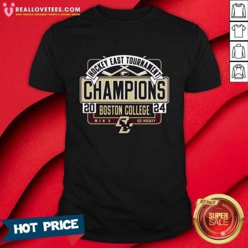 Boston College Men's Hockey 2024 Hockey East Tournament Champions T-Shirt