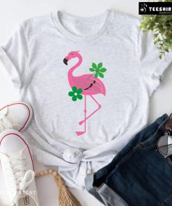 Lovely Flamingo With Flower T-Shirt