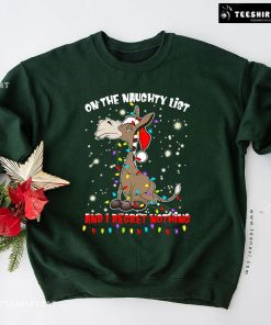On The Naughty List And I Regret Nothing Santa Donkey Christmas Sweatshirt