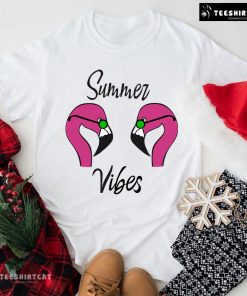 Summer Vibes Flamingo With Glasses T-Shirt