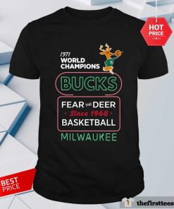 Milwaukee Bucks Hardwood Classics Fear The Deer Neon T-Shirt