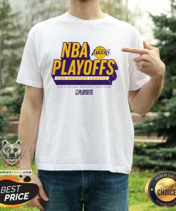Los Angeles Lakers 2024 NBA Playoffs Defensive Stance T-Shirt