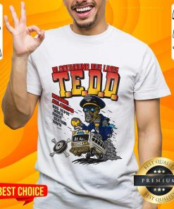 Bloodhound Bus Lines TEDD Making All Stops Bus Depot Diner Farm Station Town Zombie T-shirt