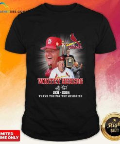 Whitey Herzog 1931-2024 Thank You For The Memories Signature T-Shirt