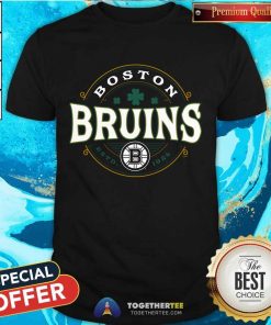 Official Boston Bruins Black St. Patrick's Day Lucky T-Shirt
