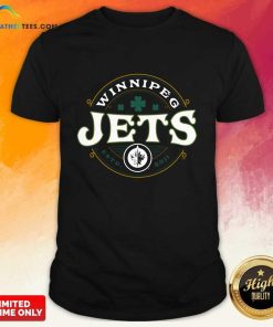 Winnipeg Jets Black St. Patrick's Day Lucky T-shirt