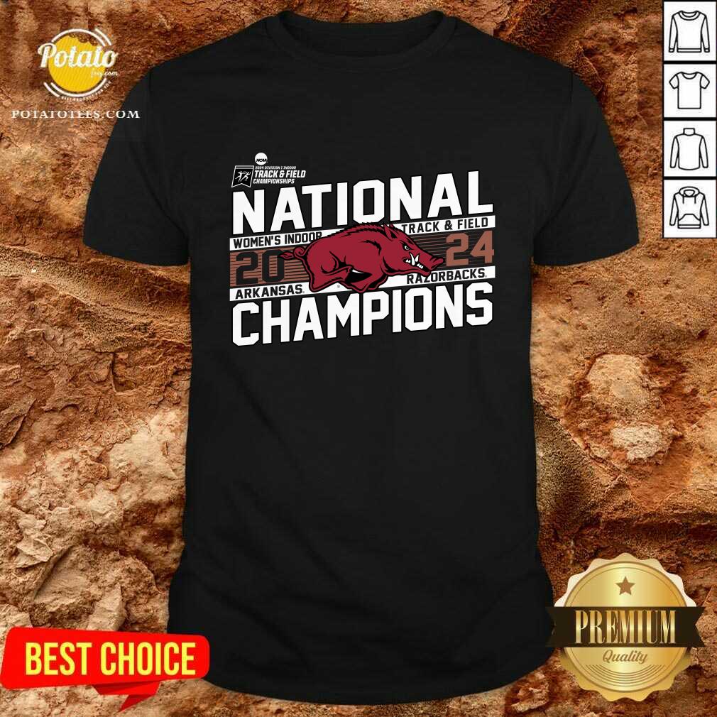 Shirt Cardinal Arkansas Razorbacks 2024 NCAA Women's Indoor Track & Field National Champions T-Shirt