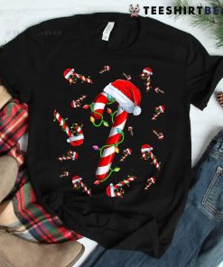 Candy Cane Merry And Bright Red And White Candy Christmas Shirt