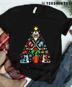 Christmas Ice Hockey Sticks Puck Xmas Shirt