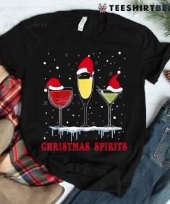 Christmas Spirits Wine Bubbly Martinis Holiday Drink Shirt