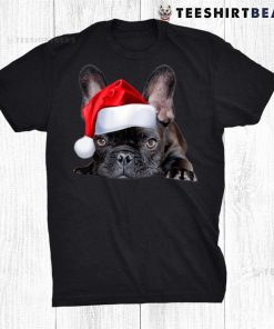 Cute French Bulldog Santa Hat Frenchie Image Christmas Cool Shirt