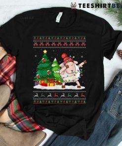 Dabbing Sheep Santa Hat Ugly Christmas Sweater Shirt