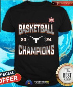 Texas Longhorns 2024 Big 12 Women's Basketball Conference Tournament Champions Three Pointer T-Shirt