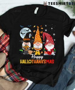 Gnomes Halloween Merry Christmas Happy Hallothanksmas Shirt