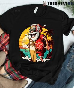 Hawaiian Surfing Santa Christmas Pajama Hawai Shirt