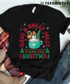 Holly Xmas Jolly Christmas Tree Penguin In Coffee Cup Santa Shirt