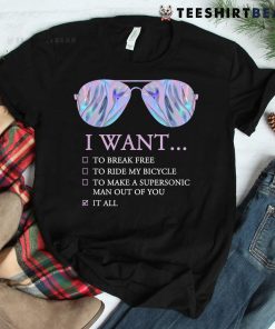 I Want To Ride My Bicycle I Sunglasses Disco Shirt